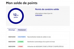 Consulter l'historique de ses pertes de points de permis