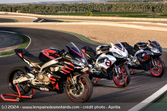 Les trois livrées de l'Aprilia RS 457 pour 2024