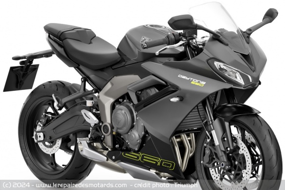 Triumph Daytona 660 en gris