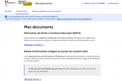 Numérisation du certificat de droits à conduire