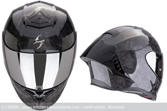 Casque racing Scorpion EXO-R1 EVO II Onyx Carbon Air