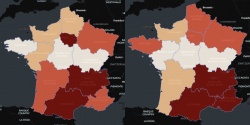 Régions au plus fort volume d'accidents / en fonction des km parcourus
