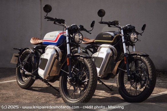 Cafés racers électriques Maeving RM1S Gilbert et Vincent Cafés racers électriques Maeving RM1S Gilbert et Vincent