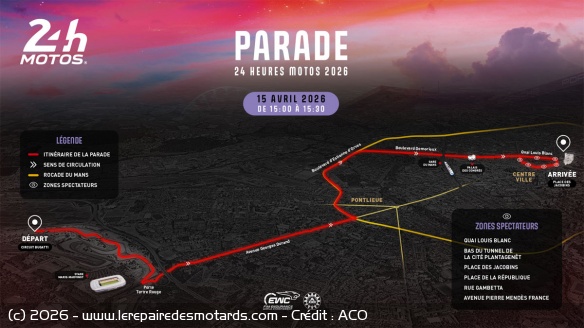 Le tracé de la Parade des 24 Heures Motos Le tracé de la Parade des 24 Heures Motos