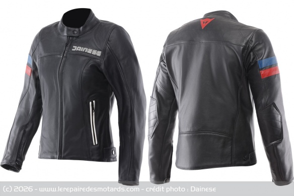 Blouson en cuir Dainese Leggenda femme et perfor&eacute;