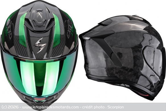 Casques Scorpion EXO-1500 Carbon Air Platted et Onyx