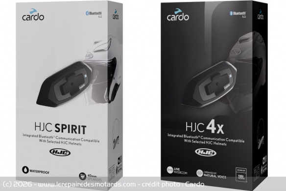 Les intercoms Cardo HJC Spirit et HJC 4X