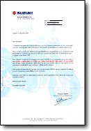 Original Courrier de promo Suzuki Bandit 1200 - février 2000