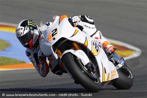 Alex Rins lors de sa première sortie sur la Suzuki GSX-RR