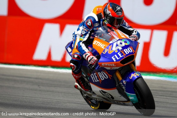 Augusto Fernandez lors de son premier succès en Moto2 à Assen