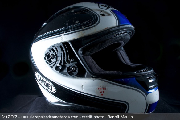 Crash test Shoei XR 1100, après impact