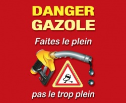 Affiche danger gazole