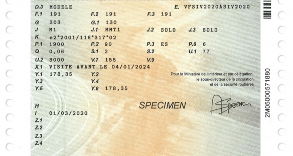 Deuxième volet de la Carte Grise