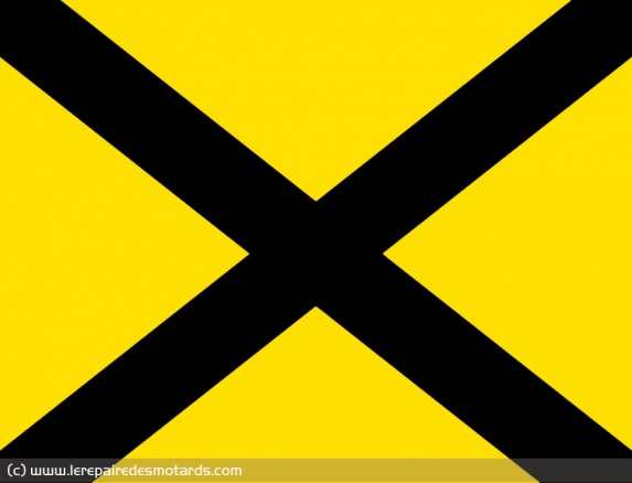 Drapeau jaune avec croix de St-André noire