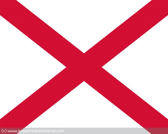 Drapeau blanc rayé rouge