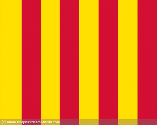 Drapeau jaune à bandes rouges