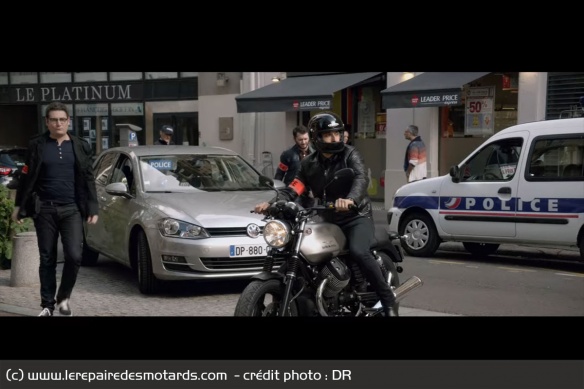 Bartoloméo sur sa Moto Guzzi V7 Bartoloméo sur sa Moto Guzzi V7