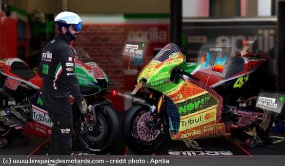 Aprilia a testé la réalité augmentée pour ses mécanos de MotoGP