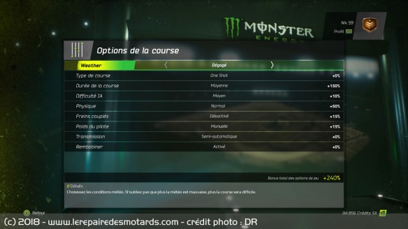 Les assistances sont réglables sur différents niveaux