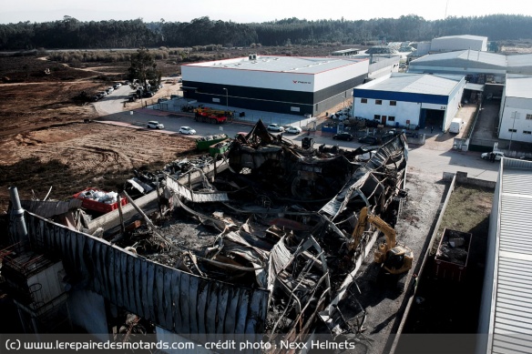 L'usine Nexx Helmets après l'incendie