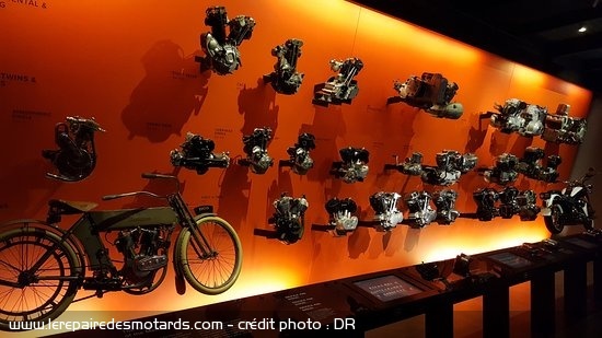 Musée Harley de Milwaukee, la salle des moteurs