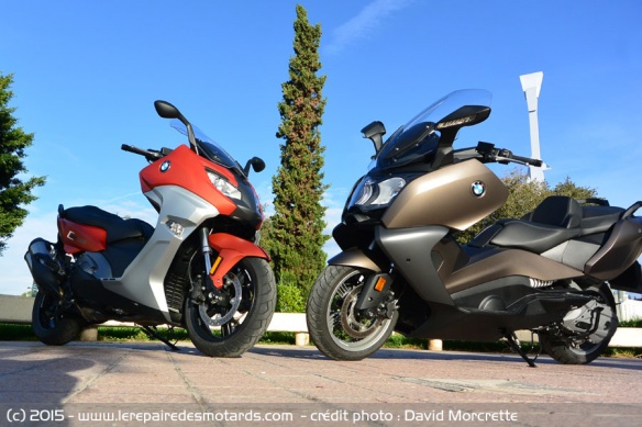 Face à face scooters BMW C600Sport et C650GT