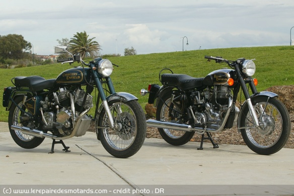 La Carberry Enfield 1000 de 2004 et la Royal Enfield Bullet 500