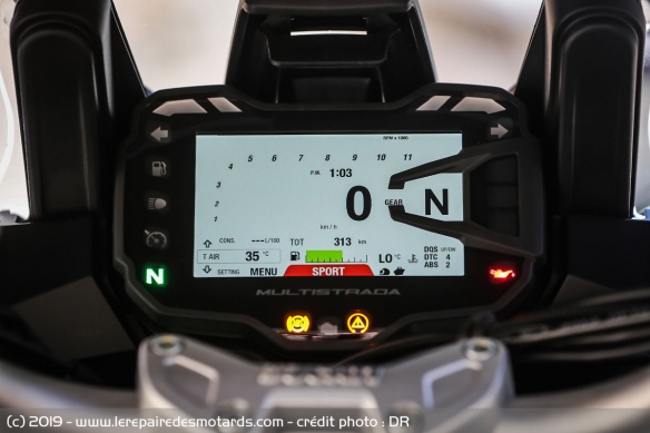Instrumentation de la Ducati Multistrada 950 S