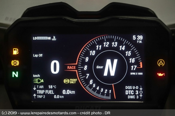 Instrumentation de la Ducati Panigale V4 R