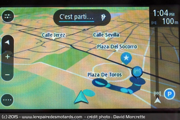 Vues 2D et 3D du GPS TomTom Rider