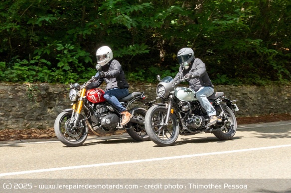 Essai comparatif Honda GB350S et Triumph Speed 400 Essai comparatif Honda GB350S et Triumph Speed 400