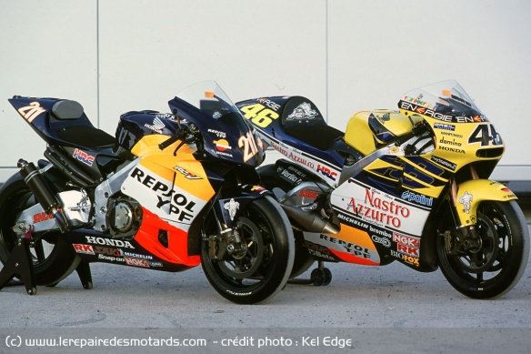 Le prototype de la RC211V et la NSR500