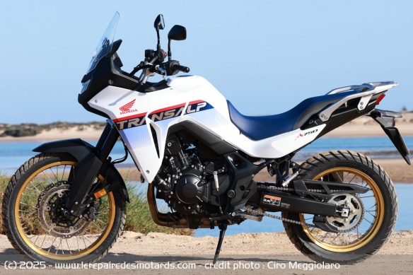 La XL750 Transalp reste accessible avec ses 850 mm de hauteur de selle