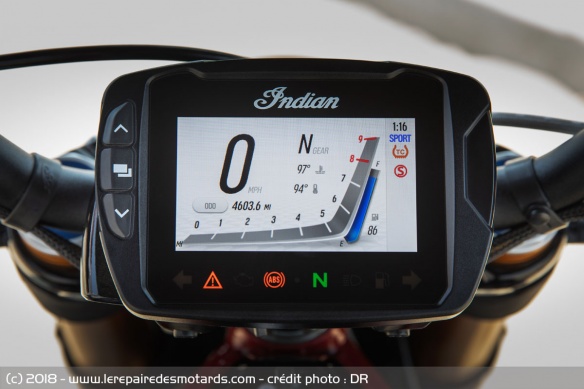 Ecran TFT de l'Indian FTR 1200 S
