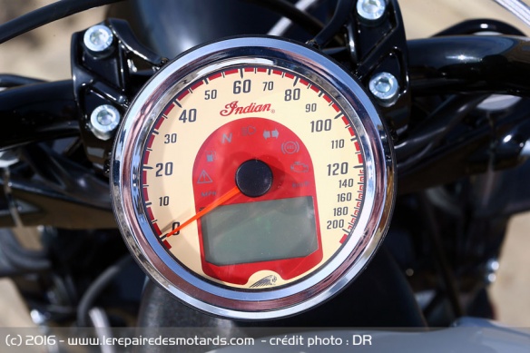 Le compteur de l'Indian Scout Sixty