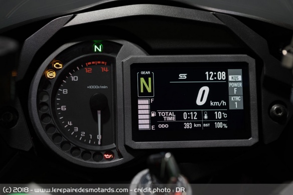 Le compteur TFT de la Kawasaki H2 SX SE