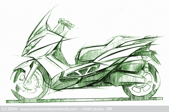 Dessins sketch du scooter Kawasaki J300