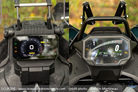 Les compteurs des Kawasaki KLE 500 et CFMoto 450MT