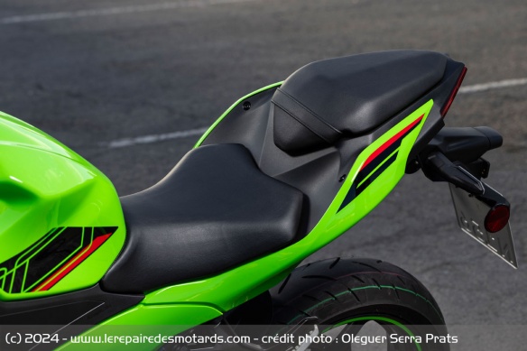 La selle de la Kawasaki Ninja 500 SE