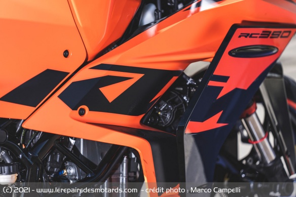 Le carénage de la KTM RC 390