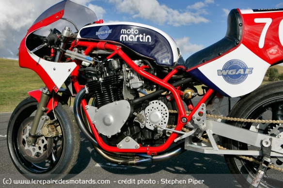 Le cadre Moto Martin était à l'origine taillé pour le moteur de Honda CB900FZ