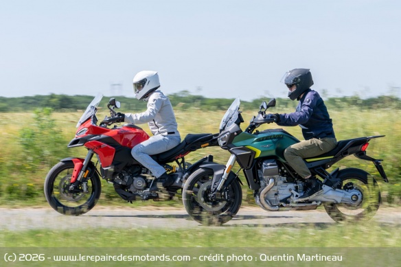 Plus l&eacute;g&egrave;re et plus agile, la Ducati s'en sort mieux en environnement urbain