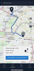 Ecran navigation sur l'application mobile du smartphone