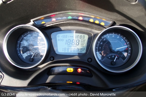 Tableau de bord du Piaggio MP3 500 ABS ASR
