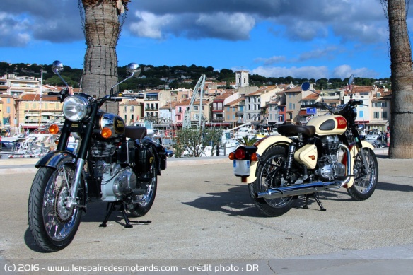 Essai de la Royal Enfield Classic, en version Chrome et standard Essai de la Royal Enfield Classic, en version Chrome et standard