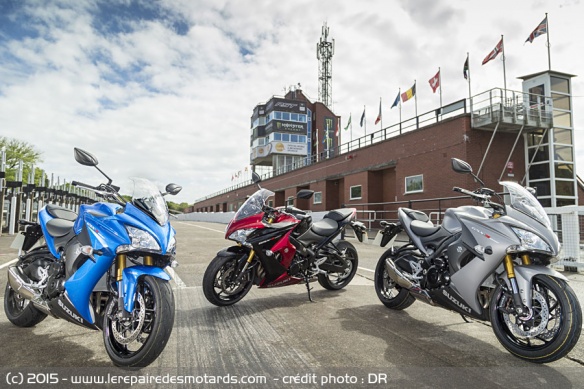 La Suzuki GSX-S 1000 F est disponible dans trois déclinaisons de couleurs pour 2015