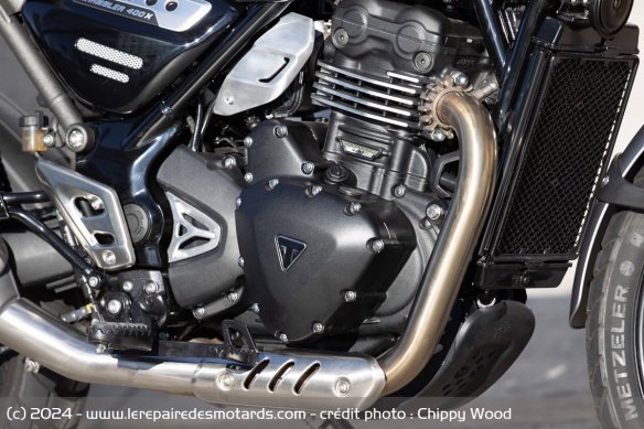 Le monocylindre de la Triumph Scrambler 400 X