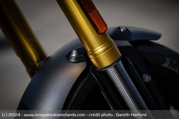 La fourche inversée de la Triumph Speed 400