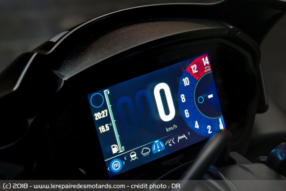 Compteur de la Triumph Speed Triple RS
