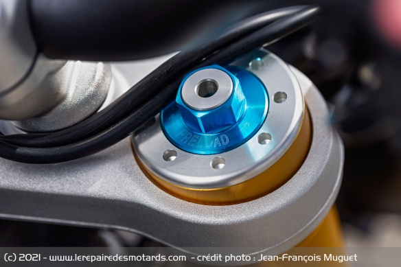 La fourche Öhlins de la 1200 RS est réglable